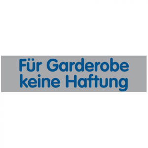 Dreifke&reg; T&uuml;rschild, F&uuml;r Garderobe keine Haftung, 40 x 160 mm, PVC 1 Stk.