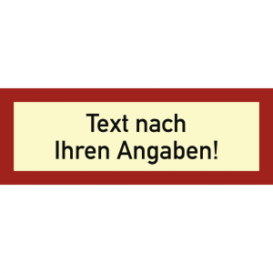 Dreifke&reg; Schild, Brandschutzzeichen-Text nach Ihren Angaben,Kunststoff, nachl...