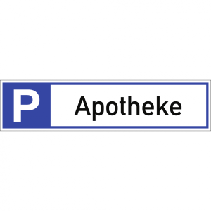 Dreifke&reg; Schild, Parkplatzreservierer Apotheke, Alu, 460x110 mm