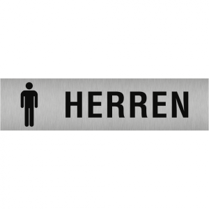 Dreifke&reg; Aufkleber - Piktogramm WC Herren, Edelstahl, selbstklebend, 160x40 mm