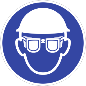 Dreifke&reg; Alu-Schild "Kopf- und Augenschutz benutzen", &Oslash;20cm, 1 St&uuml;ck, Praxisb...