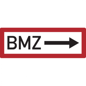 Dreifke&reg; Feuerwehrschild, BMZ (Brandmeldezentrale) mit Pfeil nach rechts - DI...