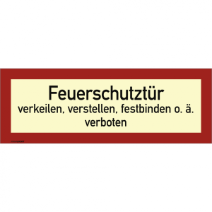 Dreifke&reg; Aufkleber Feuerschutzt&uuml;r verkeilen...verboten, Folie, nachleucht., 1...