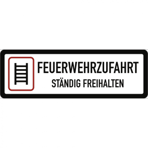 Dreifke&reg; Schild Feuerwehrzufahrt st&auml;ndig freihalten, Alu, 1000x330 mm