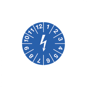 Dreifke&reg; Pr&uuml;fplakette f. elektr. Einrichtungen,Folie-Spezialkl.,blau,&Oslash; 15 mm,...