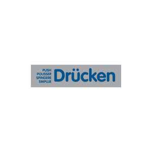 Dreifke&reg; T&uuml;rschild, Dr&uuml;cken - mehrsprachig, 40 x 160 mm, PVC 1 Stk.