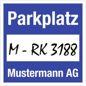 Dreifke&reg; Parkplakette mit wei&szlig;em Firmeneindruck, Folie, 80x80 mm, 50 St&uuml;ck/VE