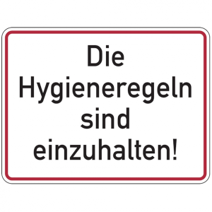 Dreifke&reg; Aufkleber Hinweisschild, Die Hygieneregeln sind einzuhalten!, Folie,...