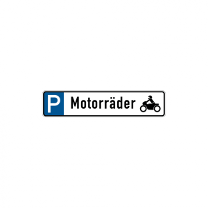 Dreifke&reg; Parkplatzkennzeichen, P-Motorr&auml;der mit Symbol, 113x523mm, Alu gepr&auml;g...