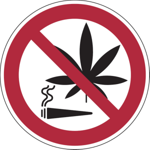 Dreifke&reg; Verbotsschild, Kombischild, Cannabis rauchen verboten, - 100 mm Foli...