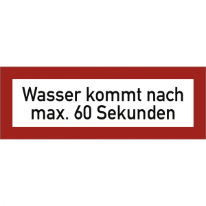 Dreifke&reg; Aufkleber Wasser kommt nach max. 60 Sekunden, Folie, 210x74 mm