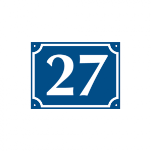 Dreifke&reg; Hausnummer, Aluminium gepr&auml;gt, zweistellig (Nr. 10-99), blau/wei&szlig;, 1...