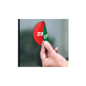 Dreifke&reg; T&uuml;rschild doppelseitig, Dr&uuml;cken/Ziehen, &Oslash; 100 mm, Folie selbstkleben...
