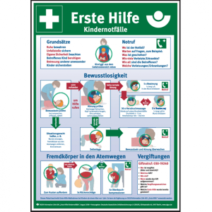 Dreifke&reg; Aushang, Erste Hilfe bei Kindernotf&auml;llen gem. DGUV Information 204-0...