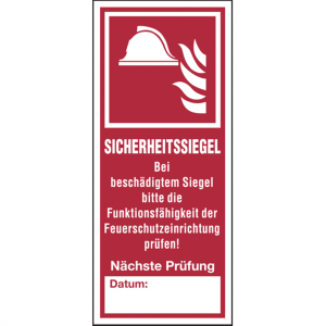 Dreifke&reg; Aufkleber Brandschutzzeichen, Sicherheitssiegel f&uuml;r Feuerschutzeinri...