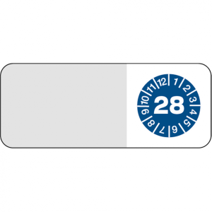 Dreifke&reg; Kabelpr&uuml;fplakette blau/wei&szlig; f&uuml;r 28 - 50x20 mm Folie selbstklebend, 5 St