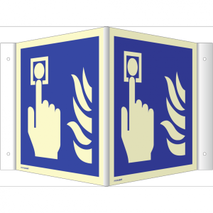 Dreifke&reg; Winkelschild Hausalarm Brandmelder, Alu, nachleucht., 160-mcd, 200x2...
