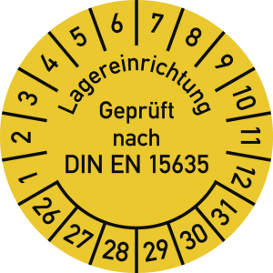 Dreifke&reg; Pr&uuml;fplakette Lagereinrichtung Gepr&uuml;ft... 2026-2031, Folie, &Oslash; 30 mm, ...