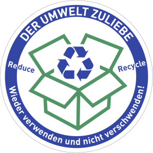 Dreifke&reg; Aufkleber DER UMWELT ZULIEBE..., Papier selbstklebend, &Oslash; 100 mm, 500...