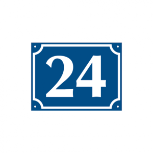 Dreifke&reg; Hausnummer, Aluminium gepr&auml;gt, zweistellig (Nr. 10-99), blau/wei&szlig;, 1...