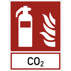 Dreifke&reg; Kombischild Feuerl&ouml;scher mit Text CO2, Kunststoff, 200x270 mm