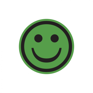 Dreifke&reg; Papieretikett, Gr&uuml;ner Smiley - positiv - Rolle &agrave; 100 Stk. | Papier s...
