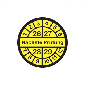 Dreifke&reg; Aufkleber Pr&uuml;fplakette, N&auml;chste Pr&uuml;fung, schwarz/gelb, Dokumentenfol...