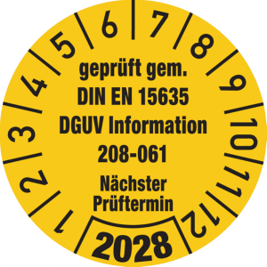 Dreifke&reg; Jahrespr&uuml;fplakette, DGUV Information 208-061, &Oslash; 30 mm - 30 mm Folie ...