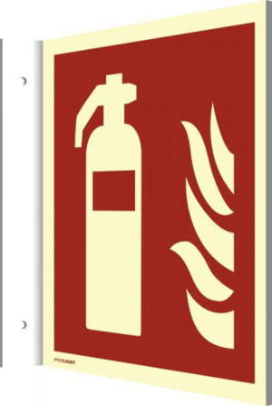 Dreifke&reg; Fahnenschild Feuerl&ouml;scher | HIGHLIGHT | Kunststoff 148x148 mm | DIN ...