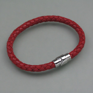 rotes Leder-Armband - farbintensiv