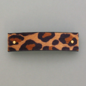 Haarspange Leopard, klein - Neusilber - braun - dezent