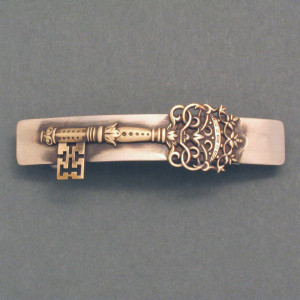 Haarspange Vintage Schluessel - Tombak - gold - extravagant
