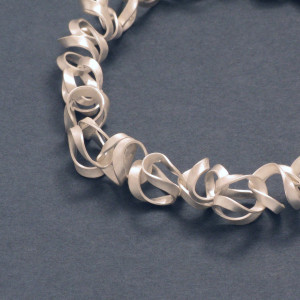 Silber-Collier-Tagliatelle - aktuell - matt