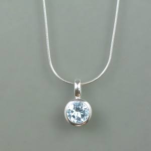 Topas-Kettenanhänger klein - Topaz - Silber