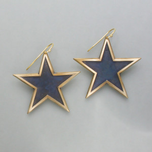 Ohrhänger Pop-Stern - Messing - gold - aktuell - geschwärzt