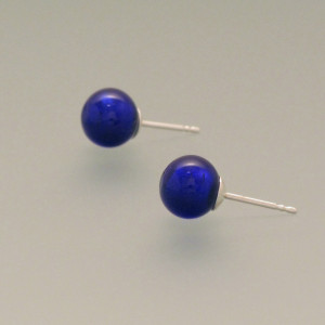 Ohrstecker Muranoglas kobalt - Murano-Glas - blau - dezent