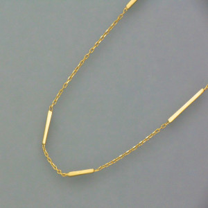 Zartes Goldkettchen mit Stäbchen - Gelbgold - jugendlich - matt
