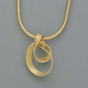 Tagliatelle Anhänger vergoldet - goldplattiertes Silber