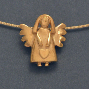 Schutzengel, vergoldet - goldplattiertes Silber - edel - matt