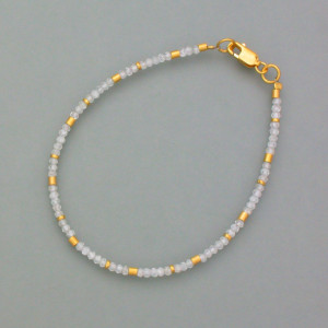 Elegantes Armband mit Zirkon-En - vergoldetes Silber - weiss