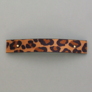 Haarspange Leopard, groß - Neusilber - braun - dynamisch