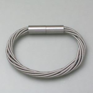 Kabel-Armband - Edelstahl - stahlgrau - extravagant - matt