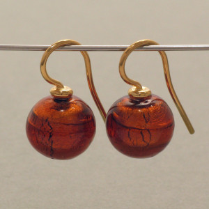 Ohrhänger Muranoglas, braun - Murano-Glas -  gold - dynamisch