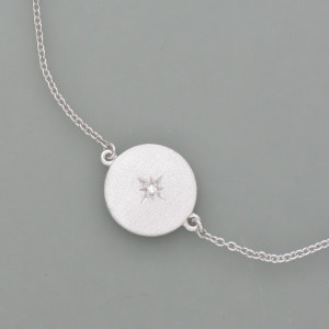 Armband Nordstern, Silber - Brillant - vergoldetes Silber - edel