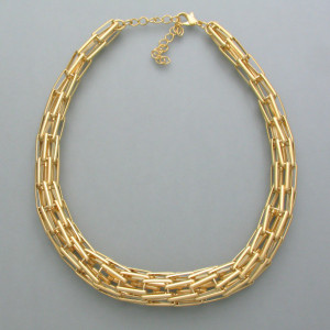 Collier « im Netz » - vergoldetes Silber - aktuell - matt