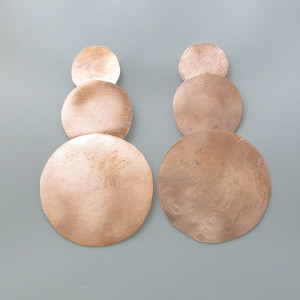 Ohrhänger Echo, Bronze - Silber - rot - ausgewogen