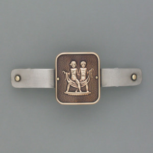 Haarspange Sternzeichen Zwilling - Messing - gold - aktuell