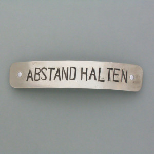 Haarspange Abstand halten - Neusilber - aktuell - matt