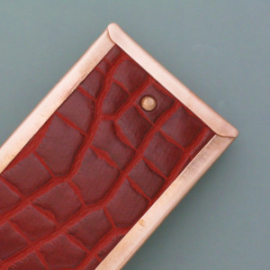 Haarspange Rotes Leder / Bronze - aktuell