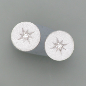 Ohrstecker Nordstern, Silber - Brillant - vergoldetes Silber - edel